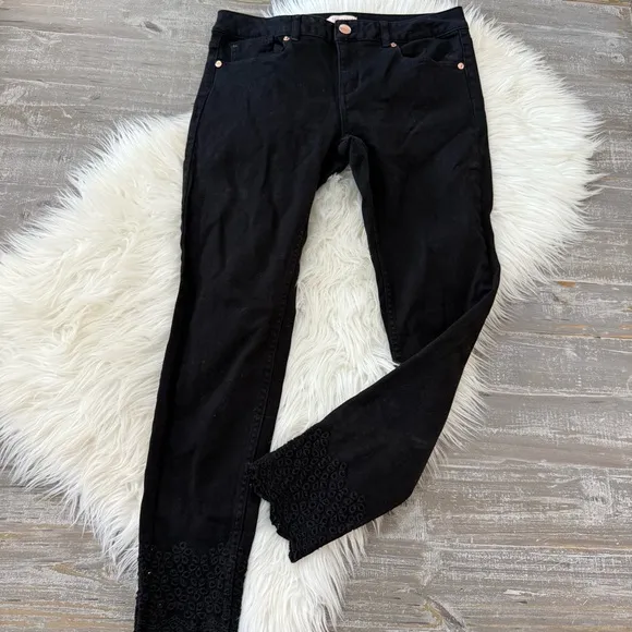 Ted Baker Massiee Embroidered Hem Skinny Jeans