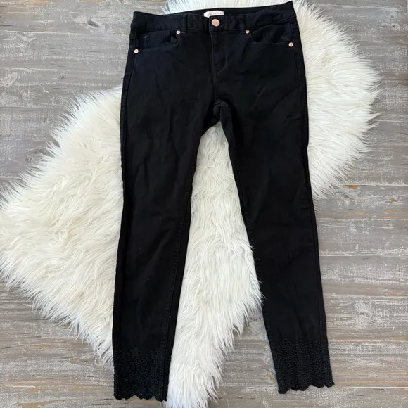 Ted Baker Massiee Embroidered Hem Skinny Jeans