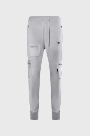 THC Metal Logo Velour Flared Sweatpants (Grey)