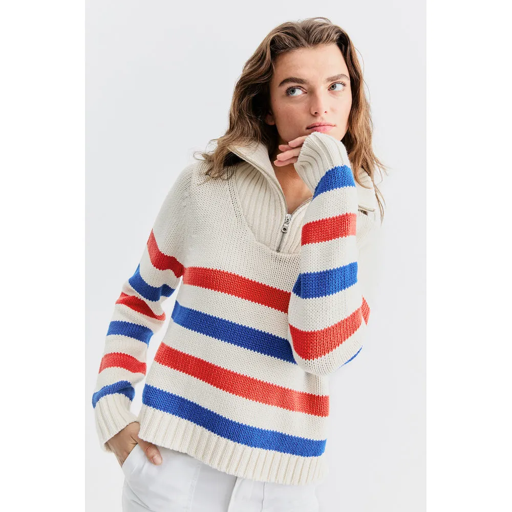 The Matey - Cream/True Blue/Poppy