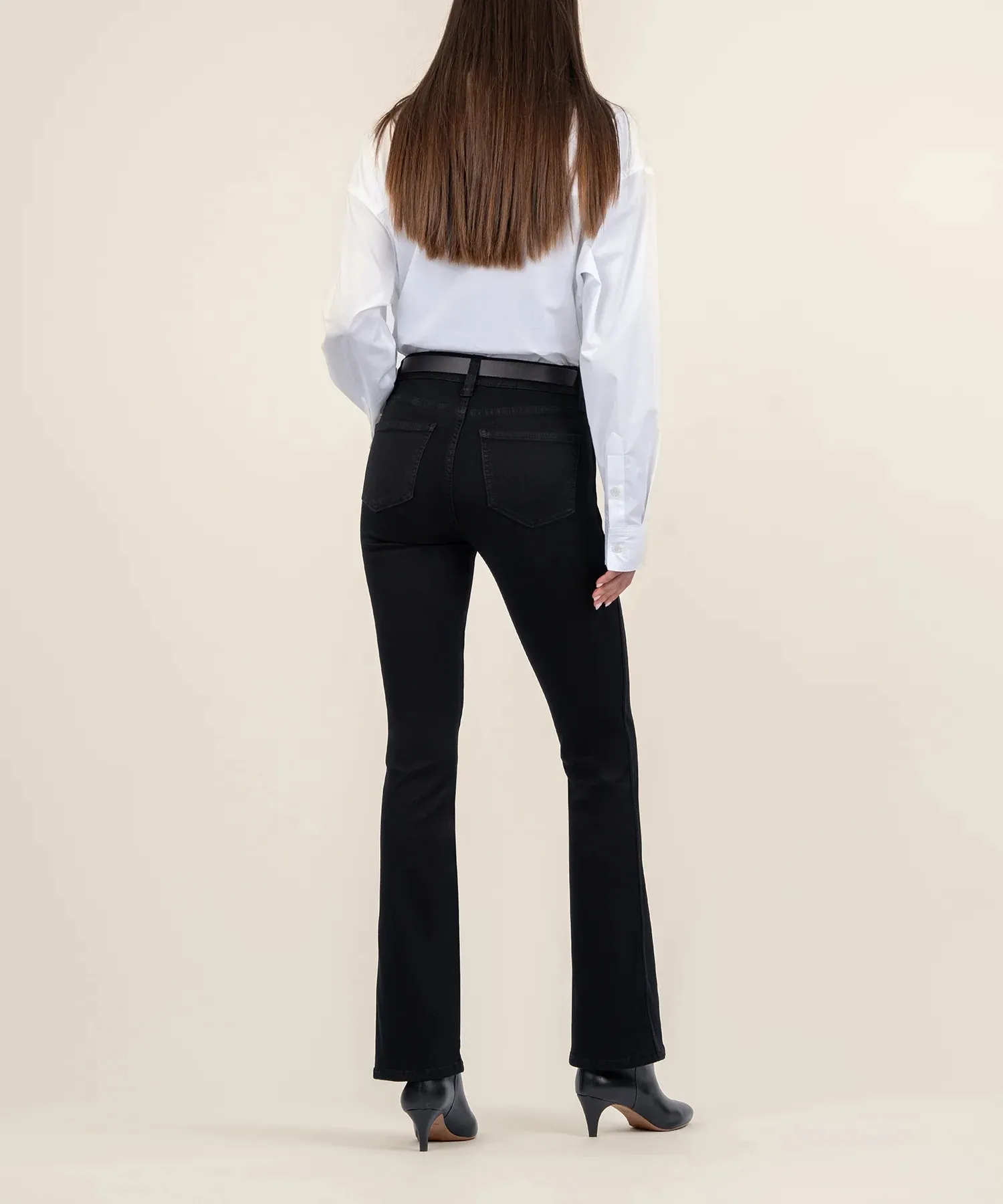 The Natalie High Rise FabAb Bootcut Jeans - Black
