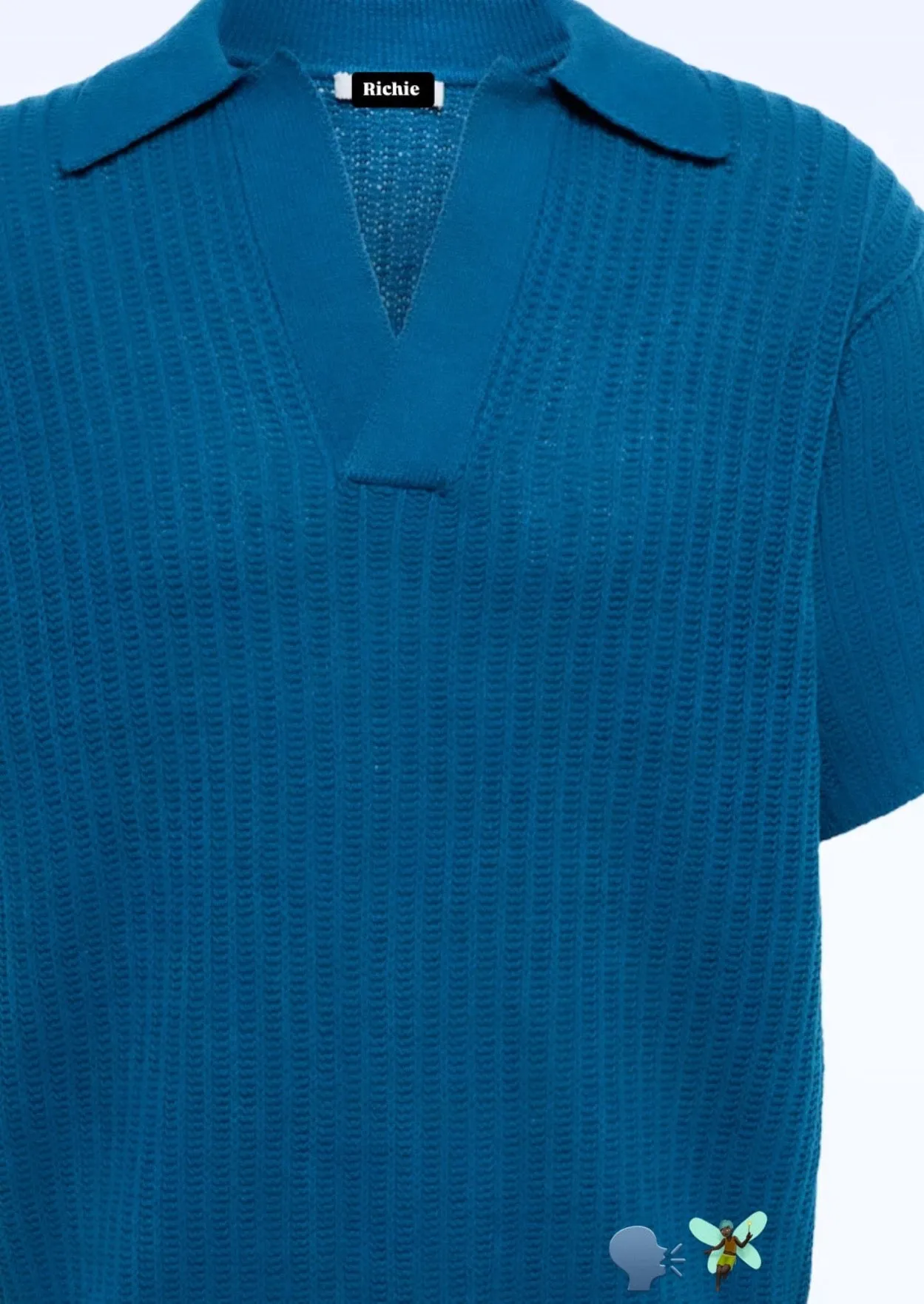 The Pacific  Aqua Knitted Polo Shirt