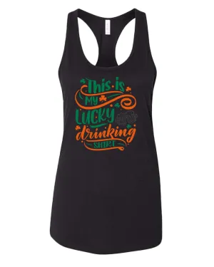 This is my lucky drinking tank top women racerback st patrick's day tank top