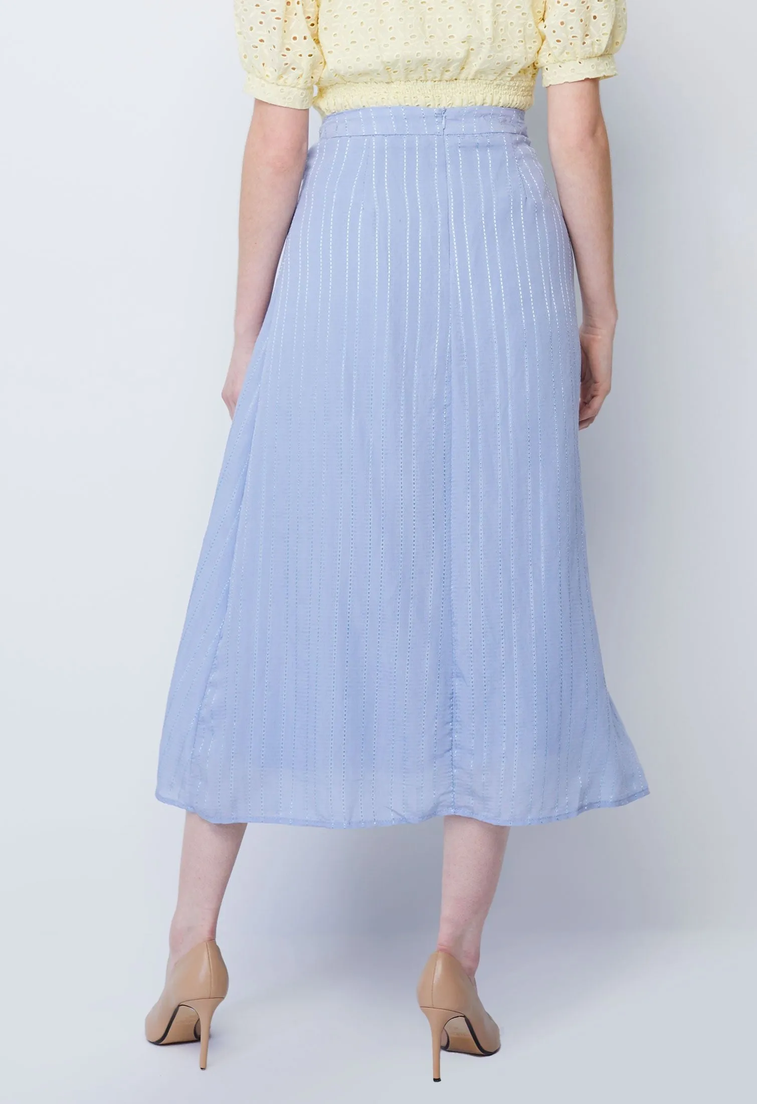 Thread Stripe Midi Skirt