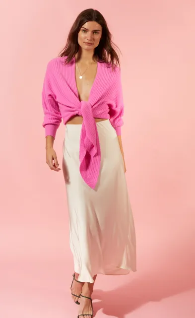 Tie Front Rib Cardigan R11903