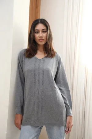 Tunic Cashmere Blend V Neck