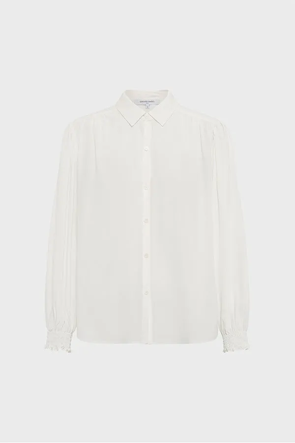 UTERIA ECRU SOFT SILK BLEND SHIRT