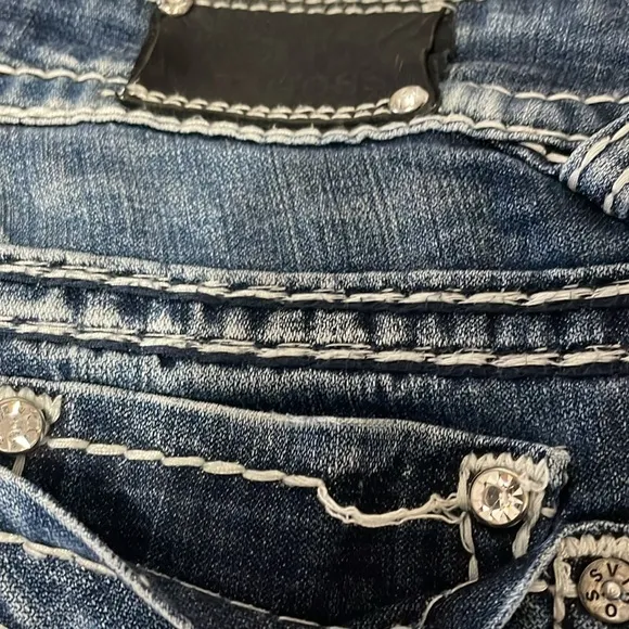 Vigoss Dublin Bootcut Jeans 11 x 33 Long Stretch Double Back Pockets Embellished