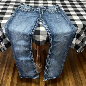 Vigoss Dublin Bootcut Jeans 11 x 33 Long Stretch Double Back Pockets Embellished