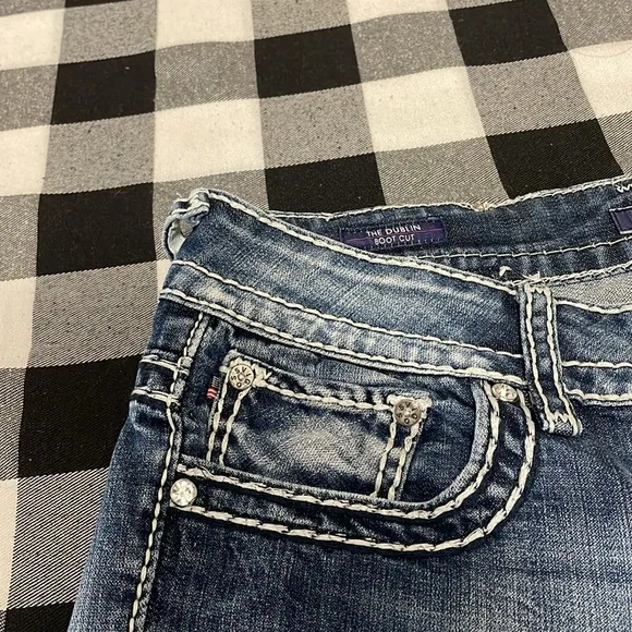 Vigoss Dublin Bootcut Jeans 11 x 33 Long Stretch Double Back Pockets Embellished