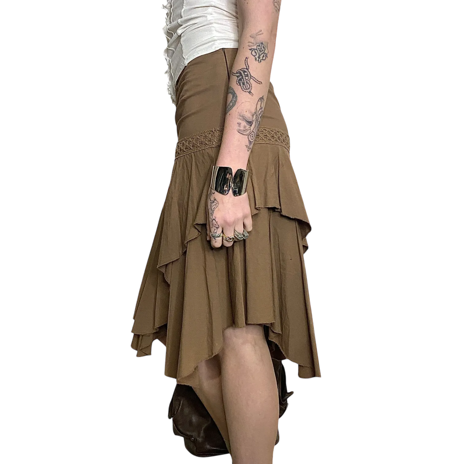 Vintage 90s Prairie Midi Skirt (XS/S)