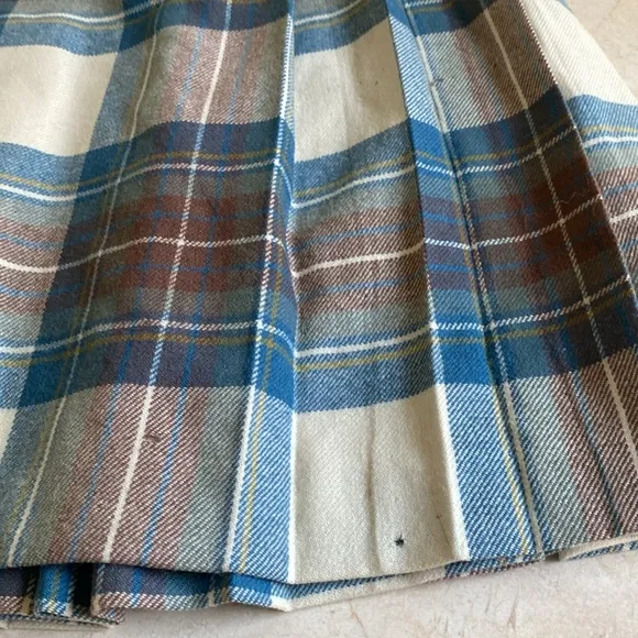 Vintage Authentic Pleated Scottish Wool Skirt