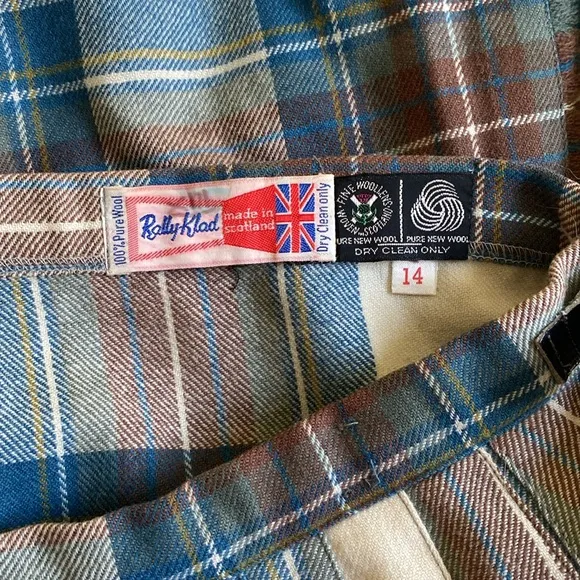 Vintage Authentic Pleated Scottish Wool Skirt