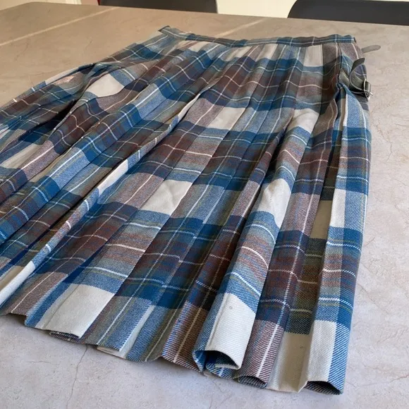 Vintage Authentic Pleated Scottish Wool Skirt