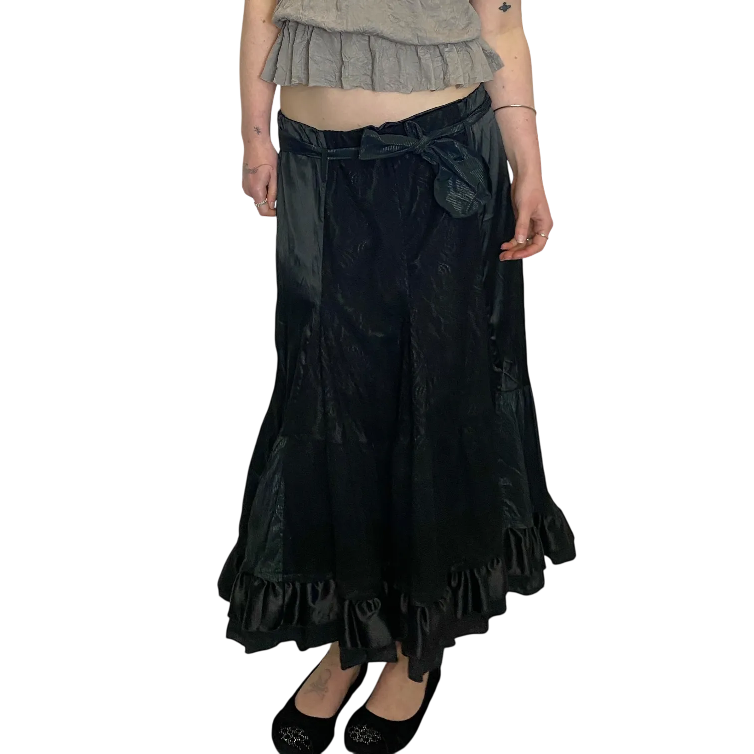 Vintage Gothic Milkmaid Maxi Skirt (M)