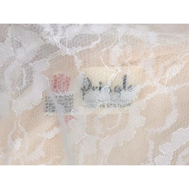 Vintage Ladies Pringle Cashmere Sweater w/ Mink Collar Cream 1950s