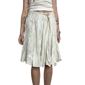 Vintage White Coquette Midi Skirt (XS/S)
