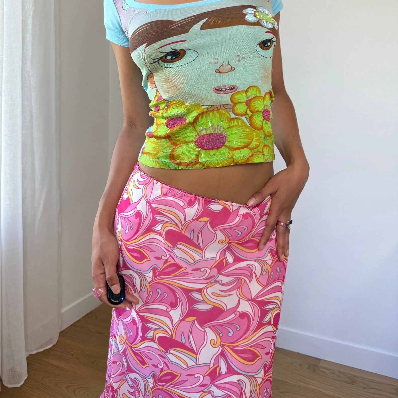 Vintage Y2K French mesh skirt (S)