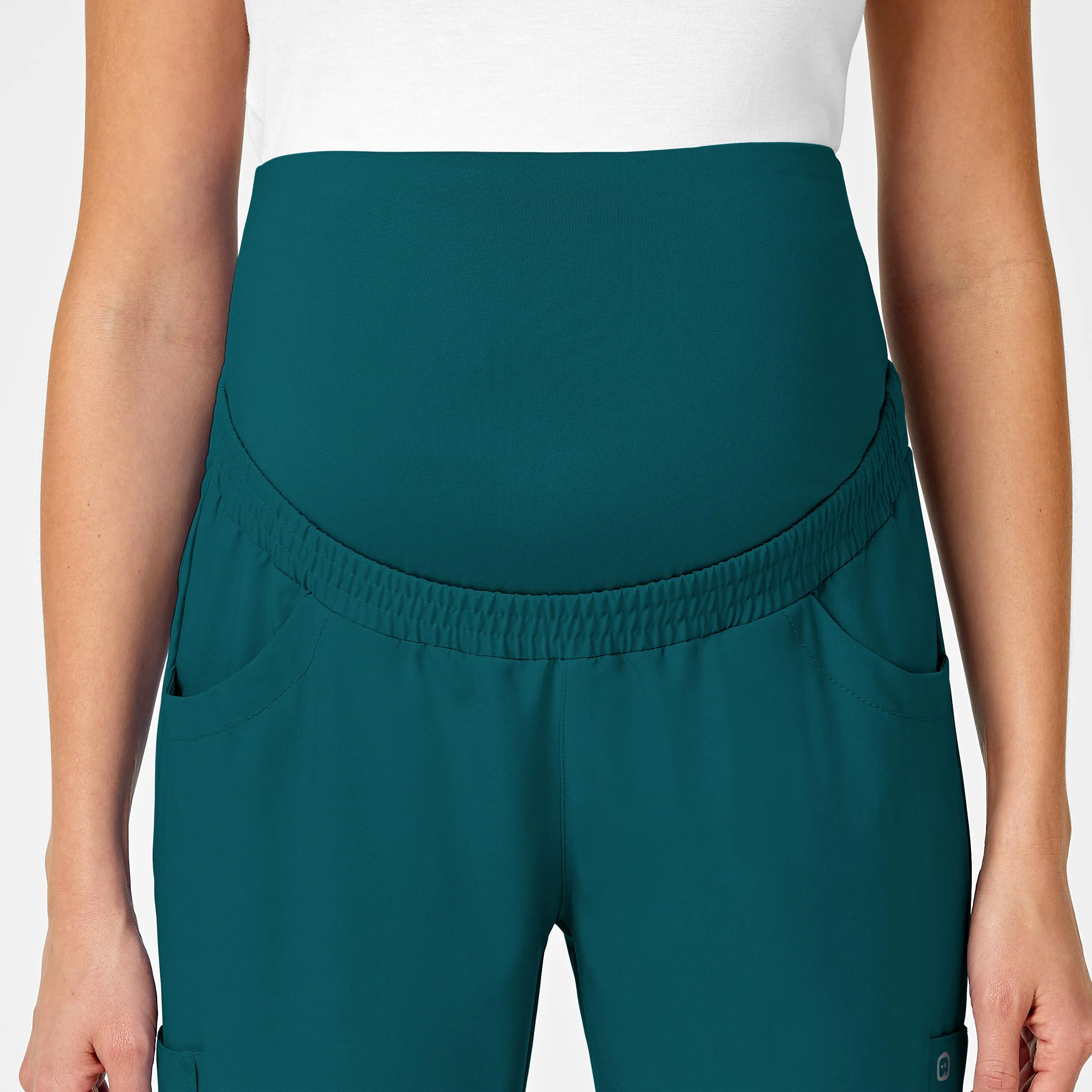 W123 5455 Maternity Jogger Scrub Pants Caribbean Blue