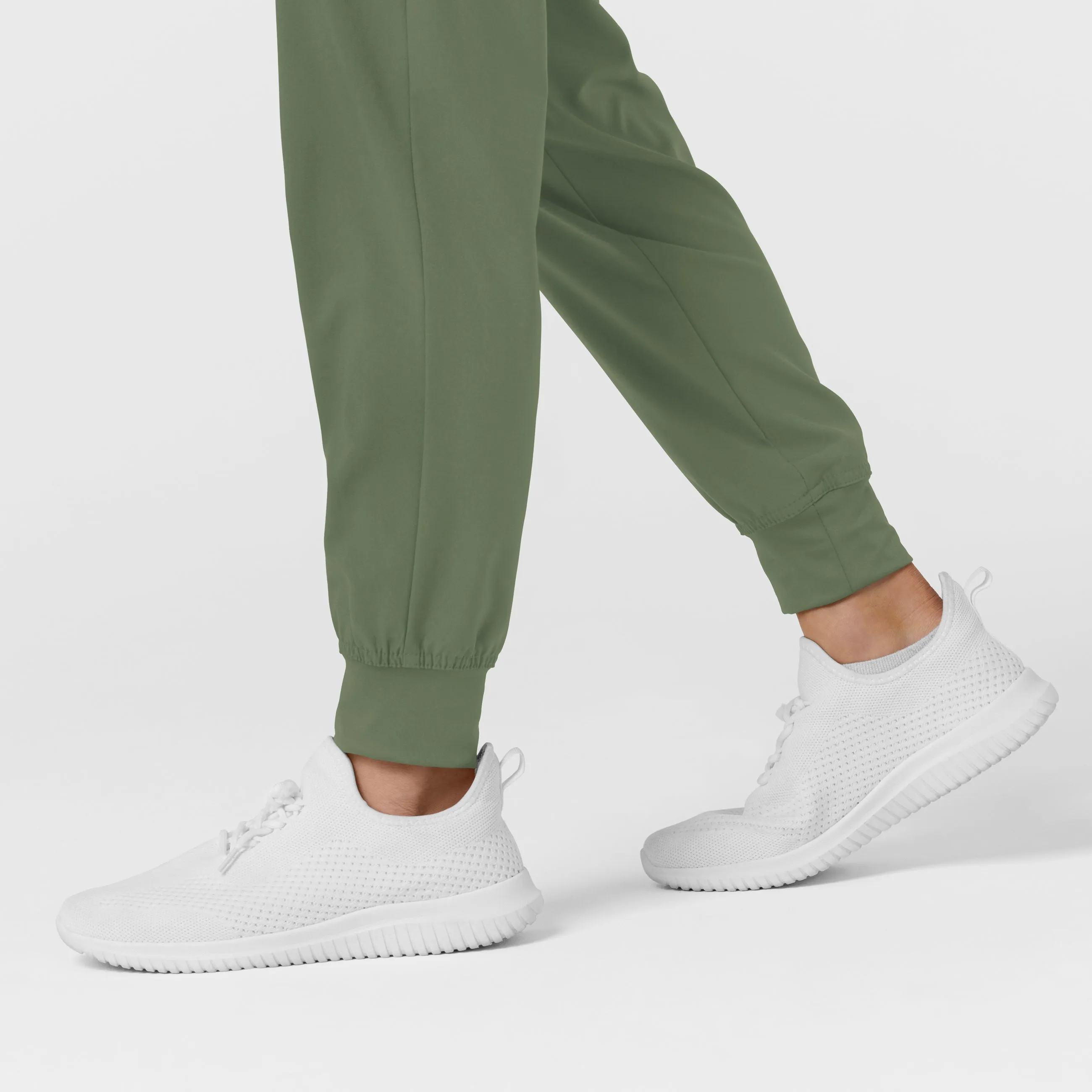 W123 5555 Comfort Waist Cargo Jogger Scrub Pants Olive