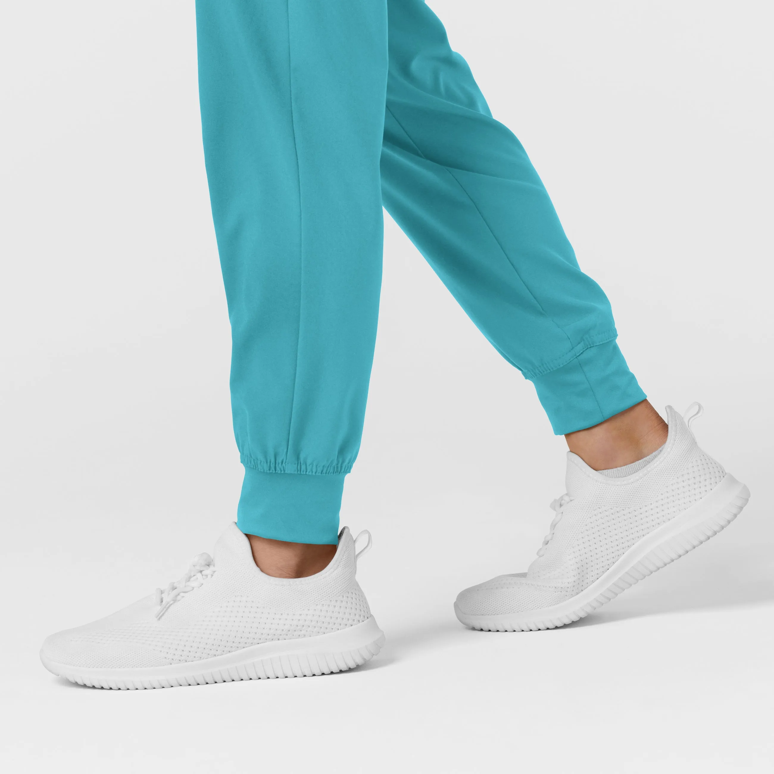W123 5555 Comfort Waist Cargo Jogger Scrub Pants Teal Blue