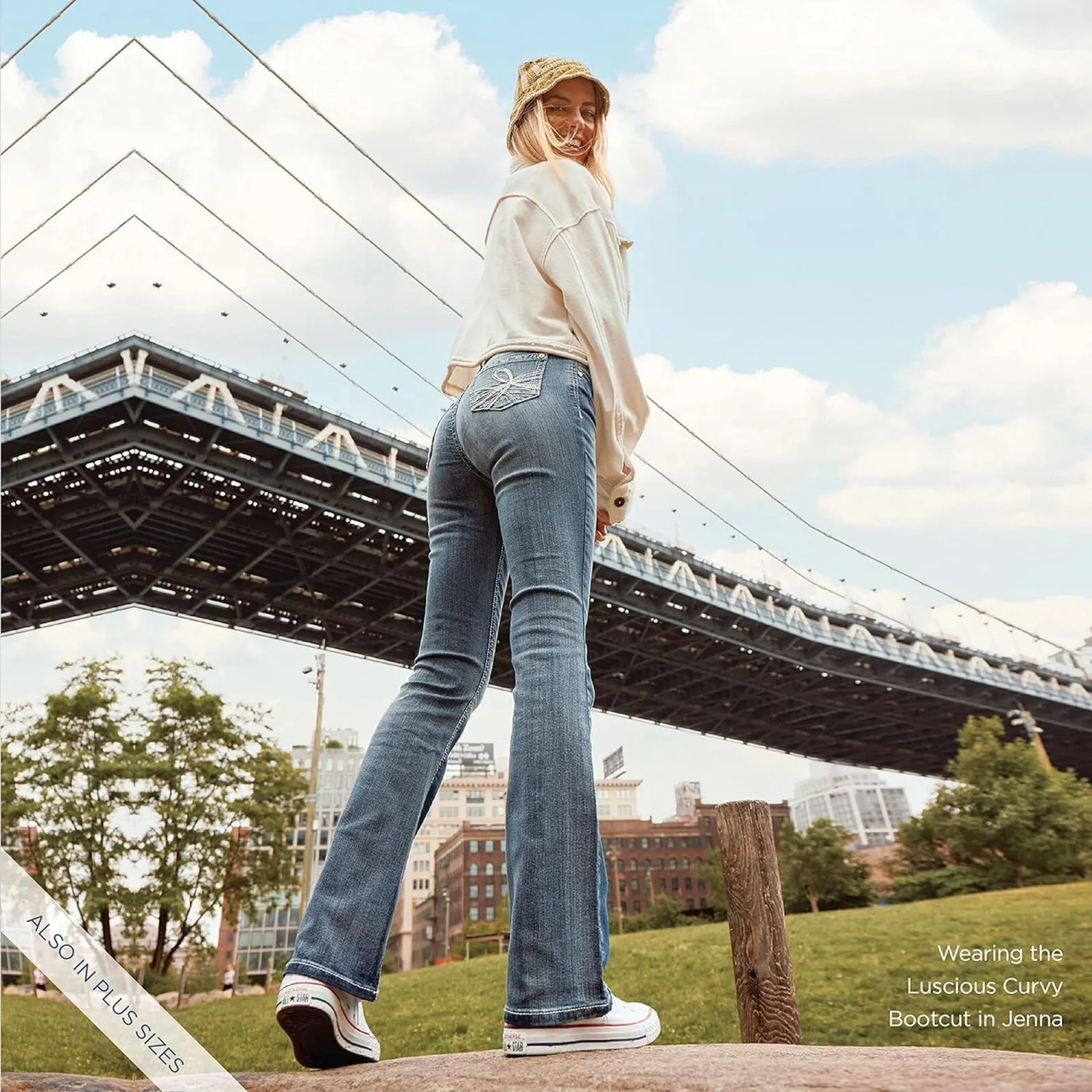 Wallflower Women's Luscious Curvy Bootcut Mid-Rise Insta Stretch Juniors Jeans
