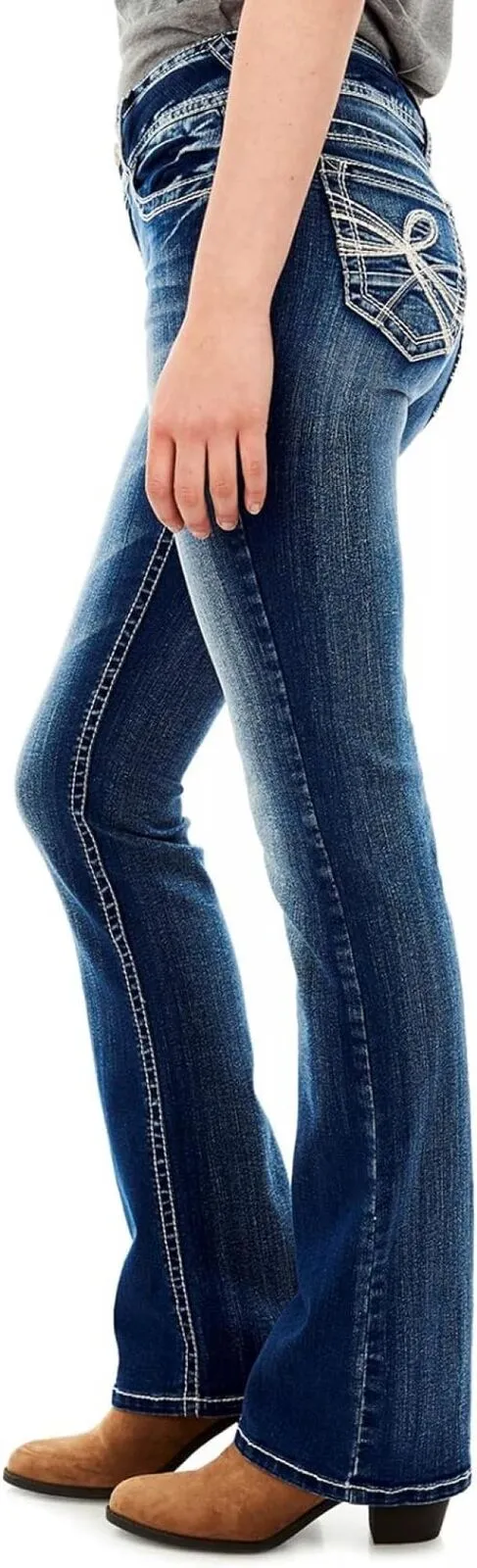 Wallflower Women's Luscious Curvy Bootcut Mid-Rise Insta Stretch Juniors Jeans