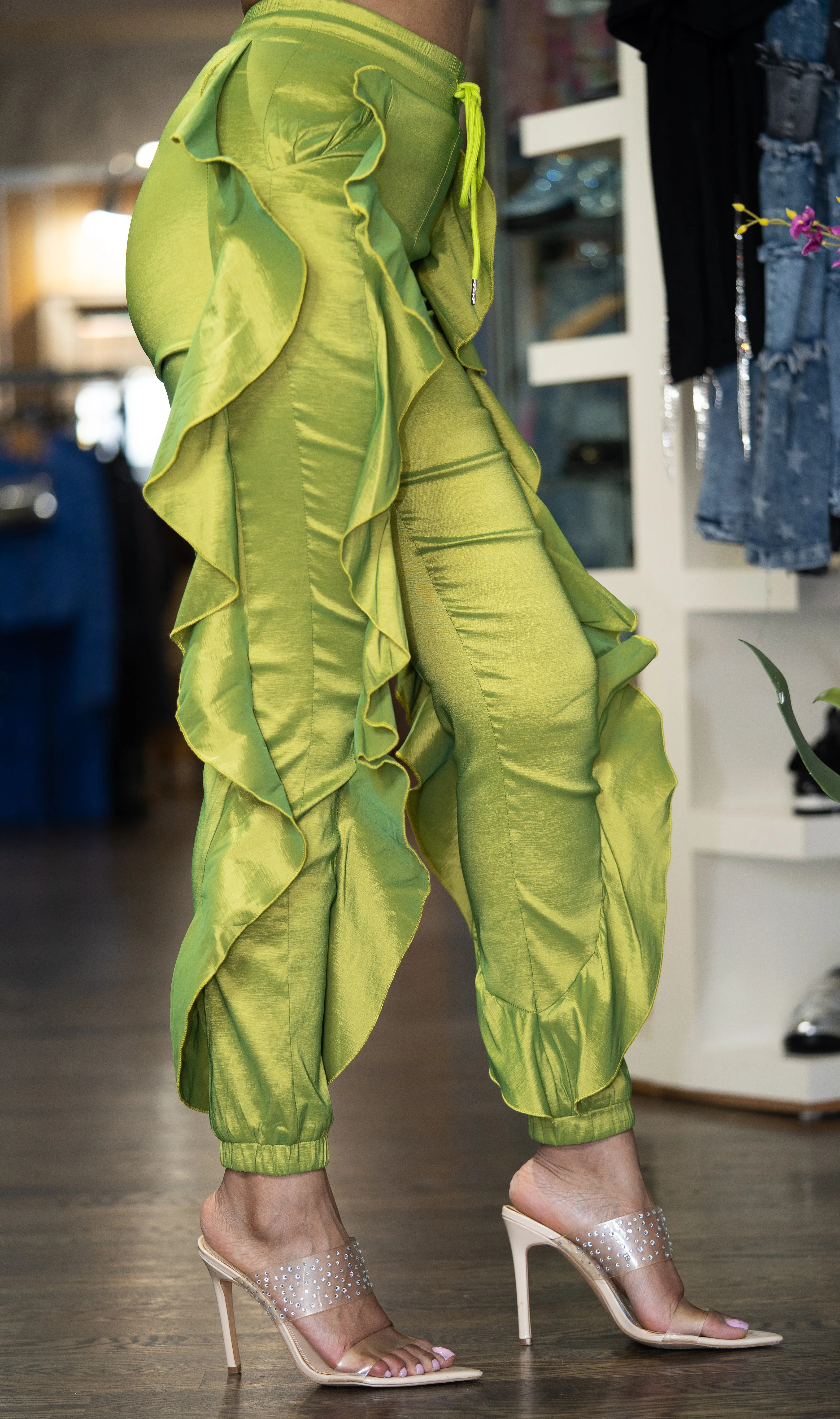 Waves Ruffled Up Jogger Pants