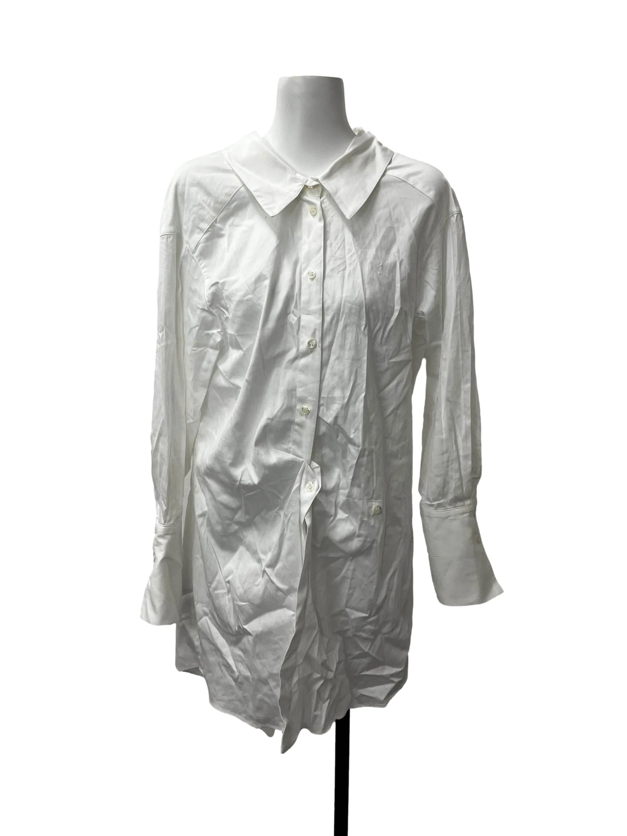 White Collared Front Twist Blouse/ Dress