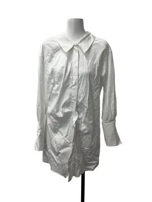 White Collared Front Twist Blouse/ Dress