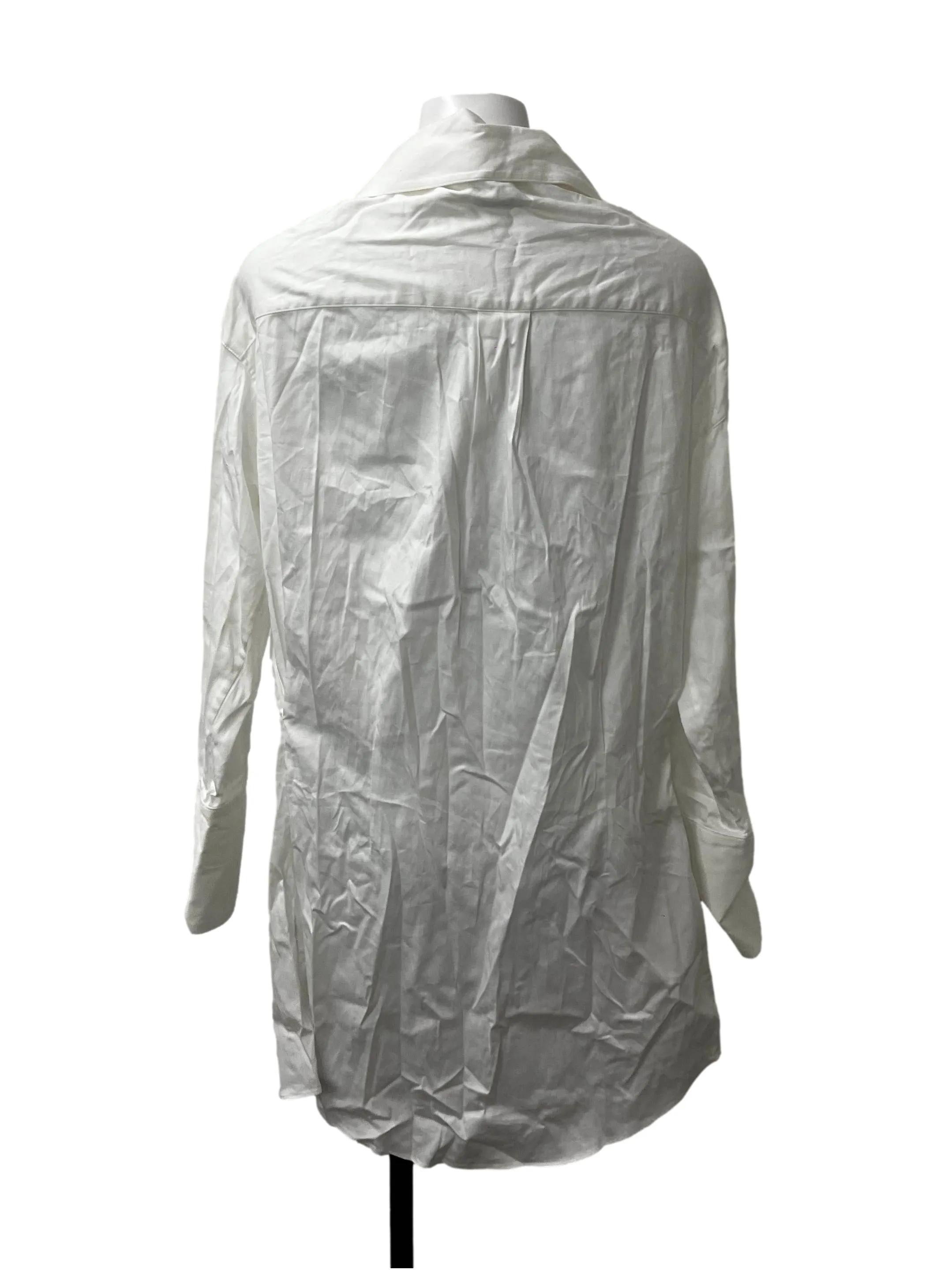White Collared Front Twist Blouse/ Dress