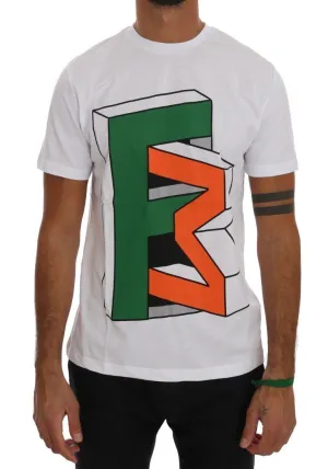 White  Cotton Branded T-Shirt
