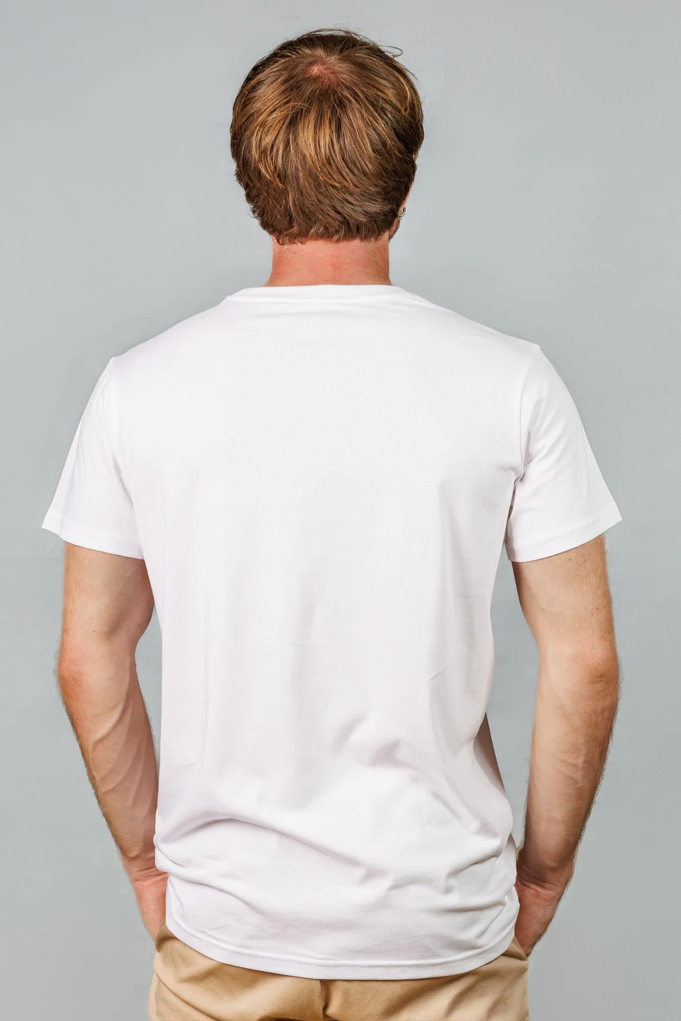 White Cotton Crew Neck T-Shirt