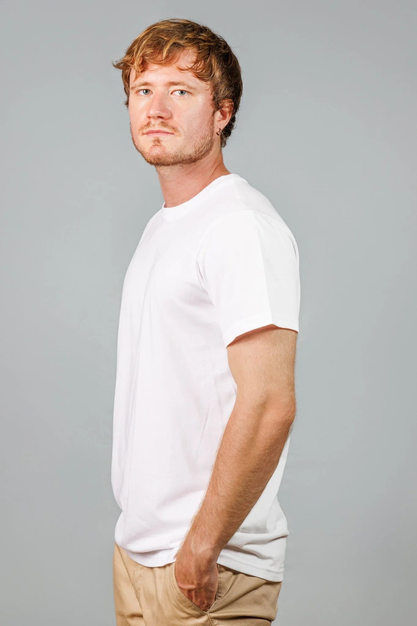 White Cotton Crew Neck T-Shirt