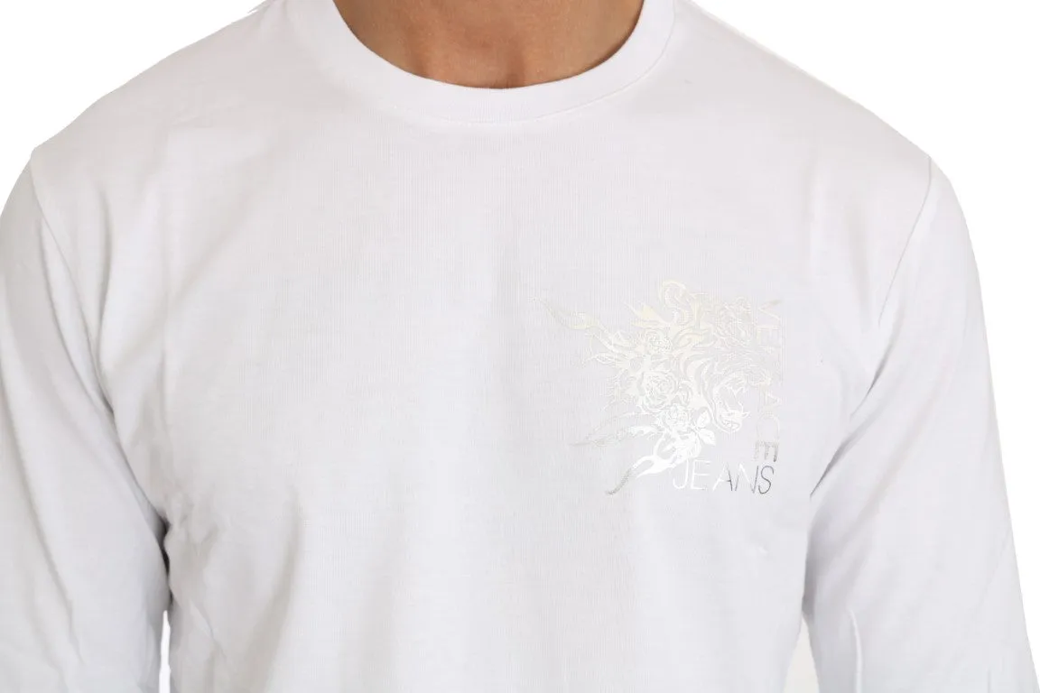 White Cotton Silver Tiger Crewneck