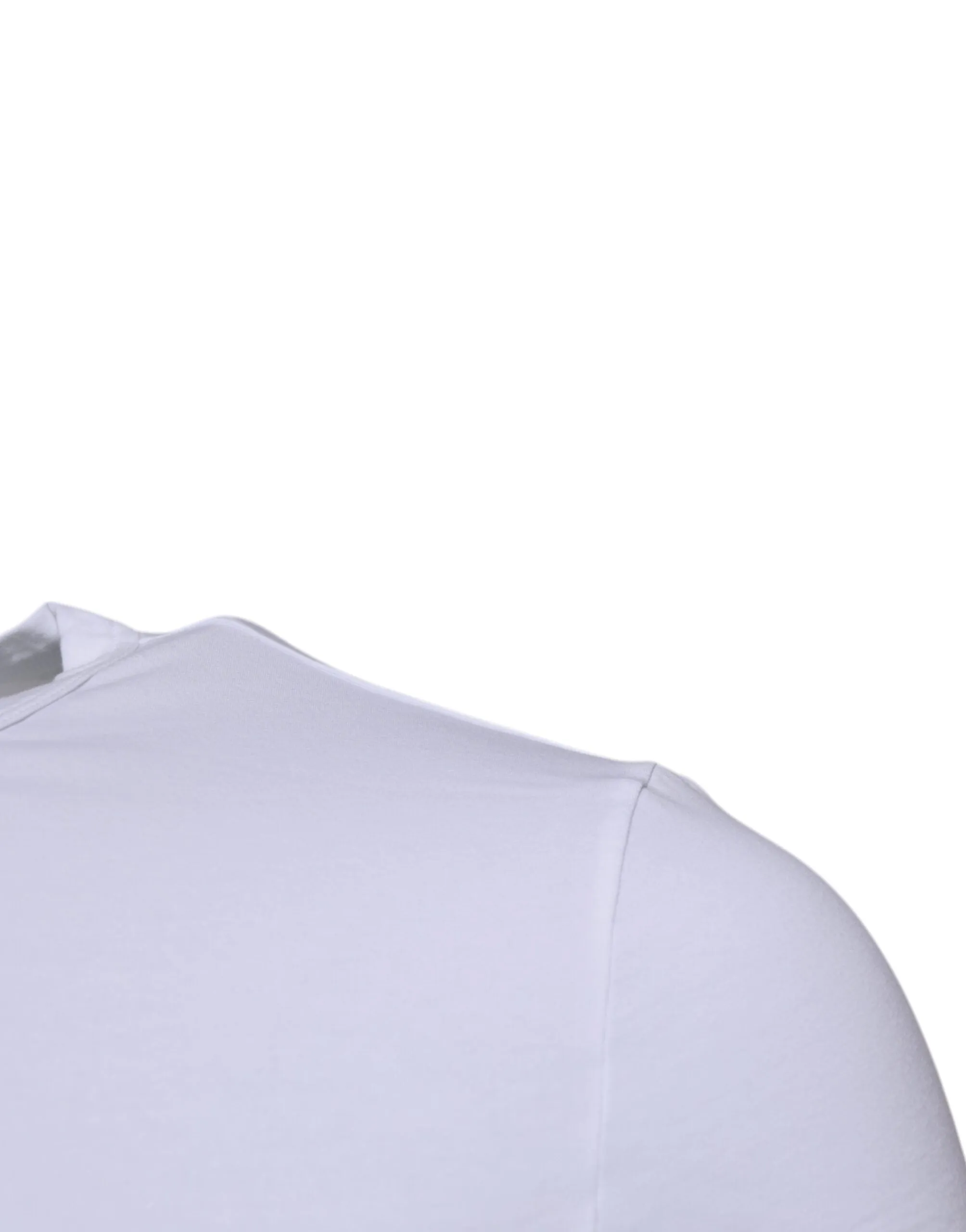 White Cotton Stretch Crew Neck Underwear T-shirt