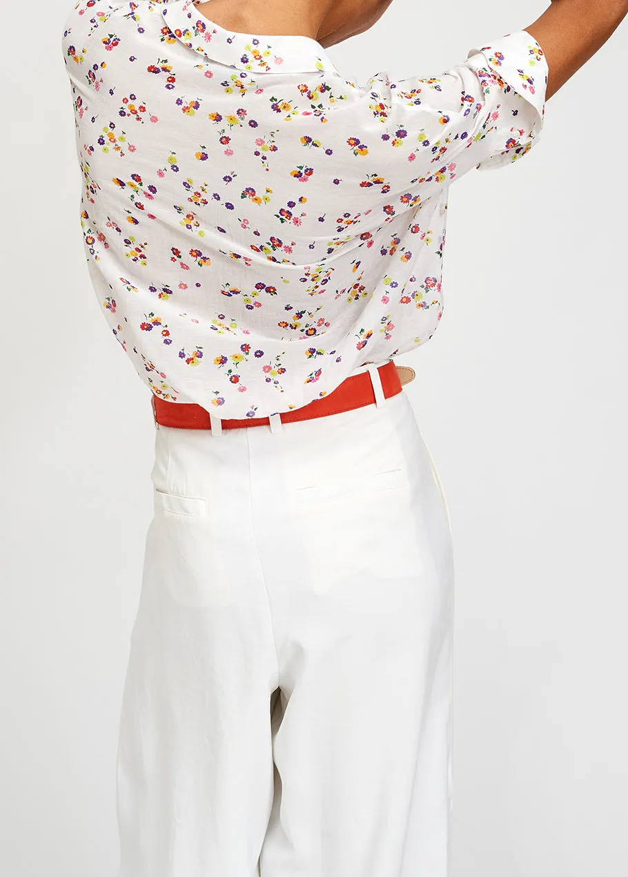 White floral shirt