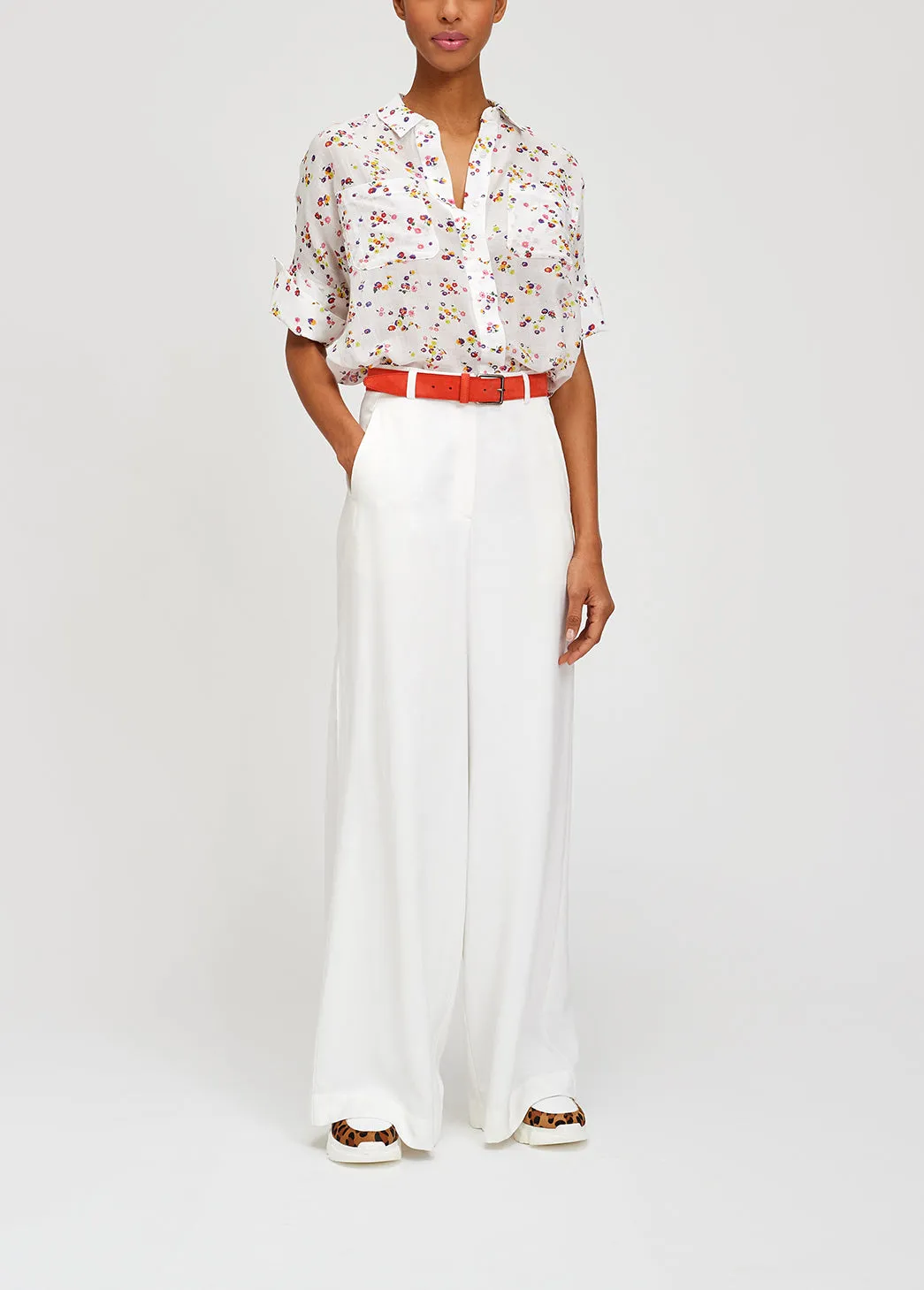 White floral shirt