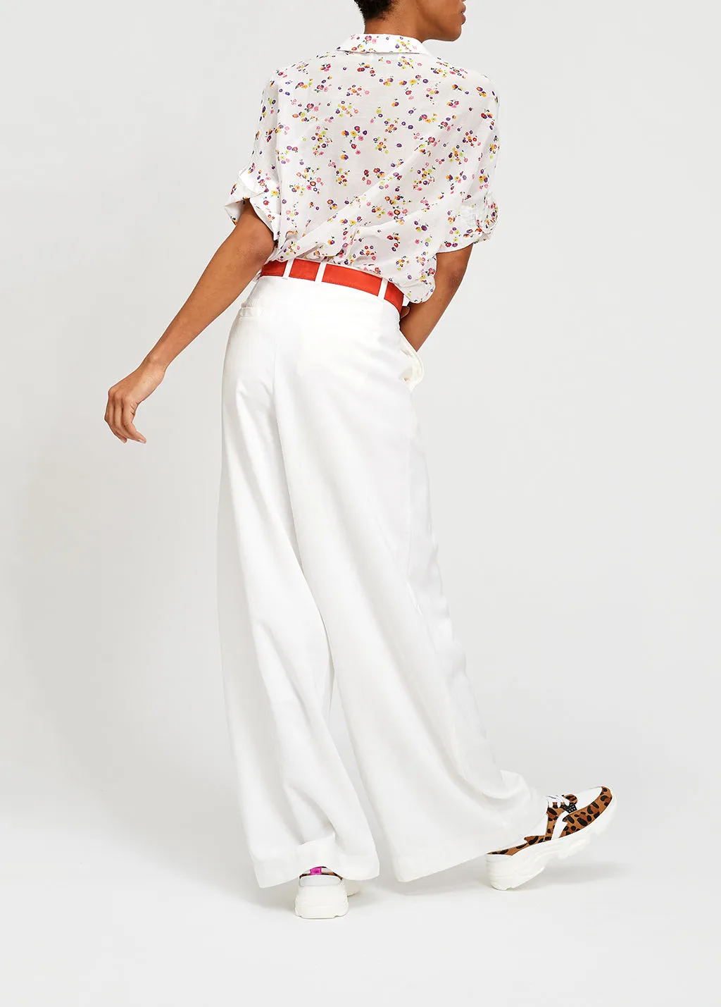 White floral shirt