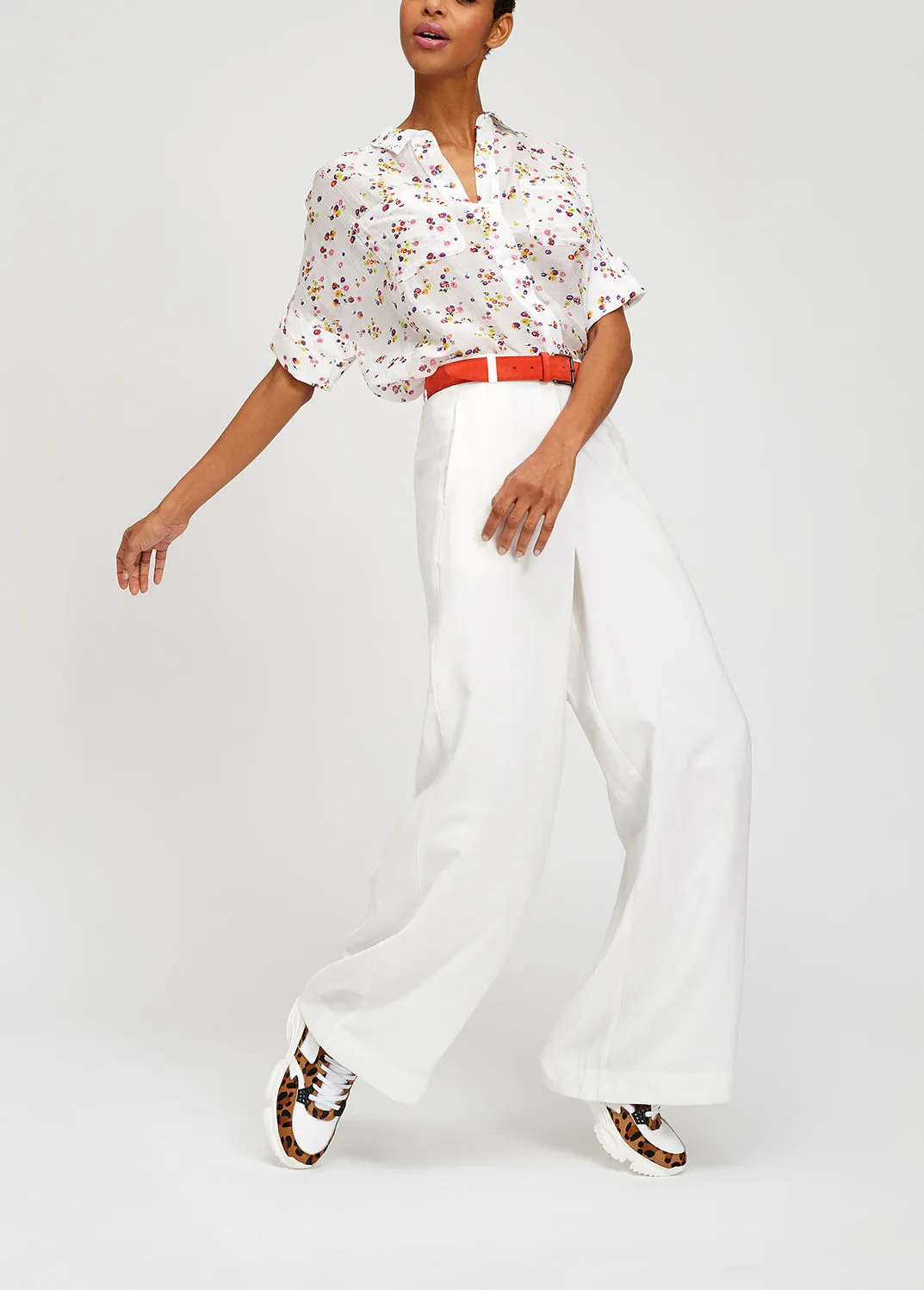 White floral shirt