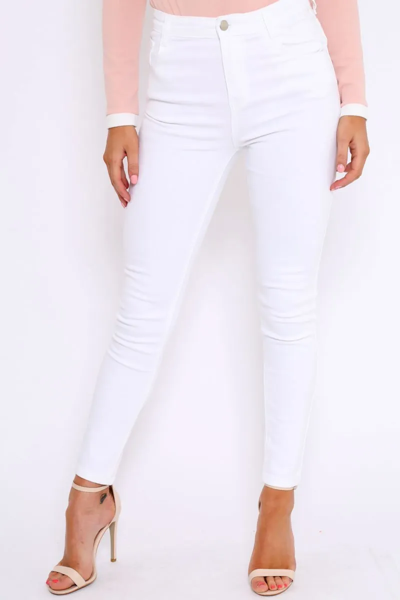 White Plain High Waisted Skinny Jeans - Elliott