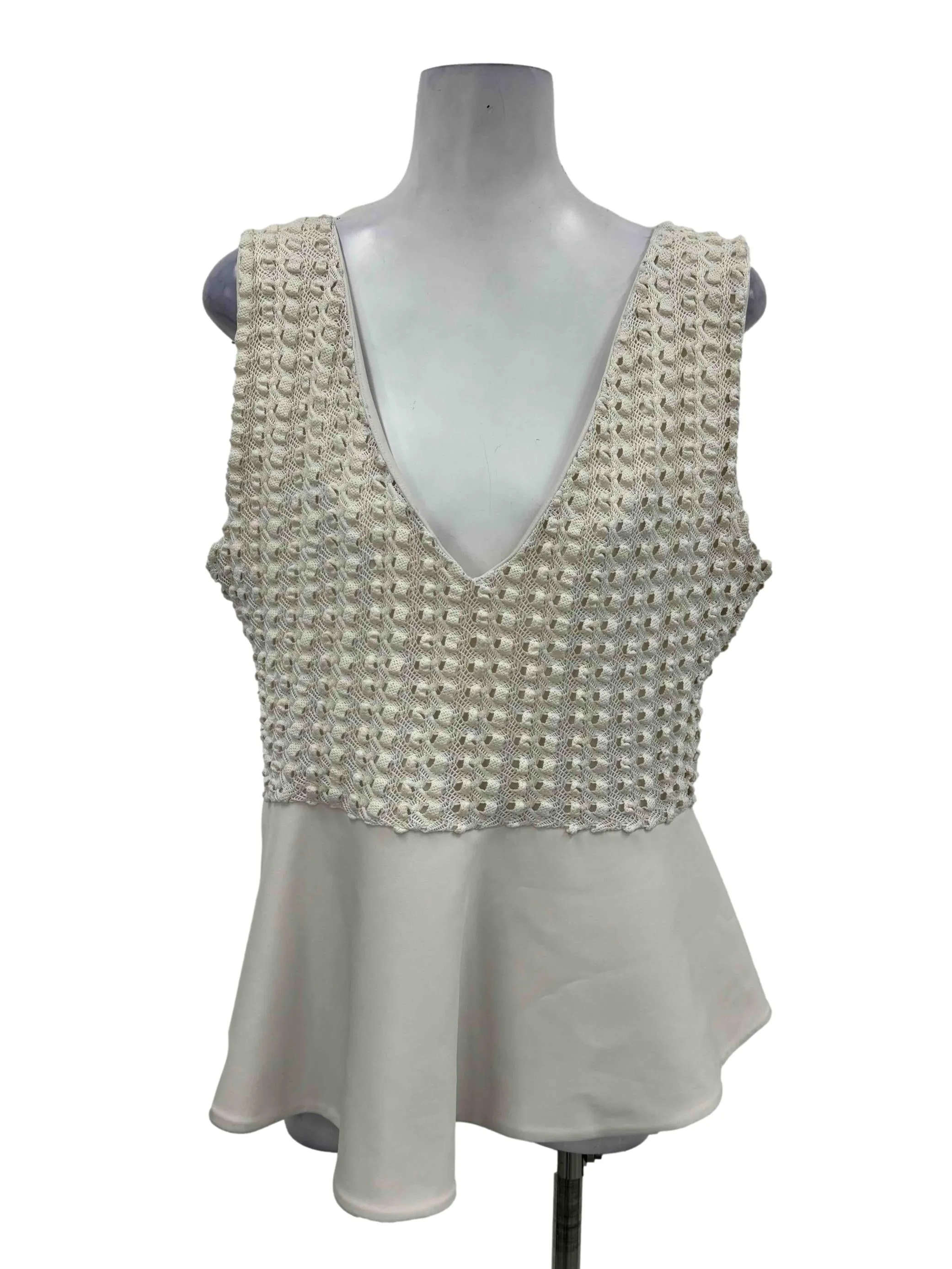 White V Peplum Top