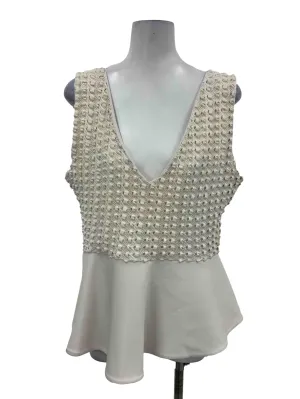 White V Peplum Top