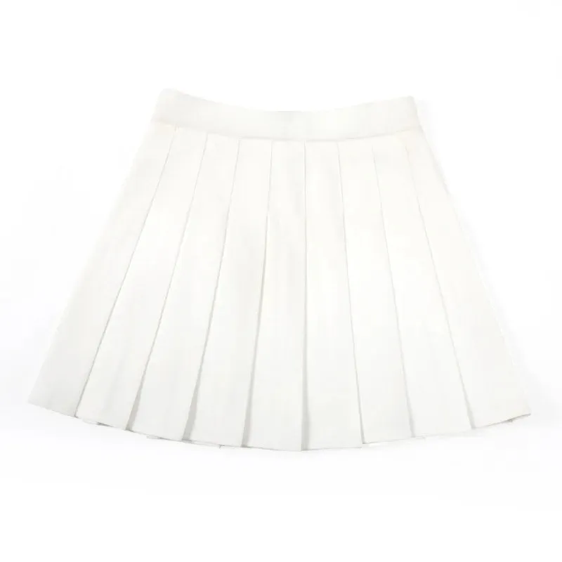 Without Shorts Women Skirts High Waist A-Line Woman Pleated Skirt Summer Fashion Female Mini Harajuku Ladies Short