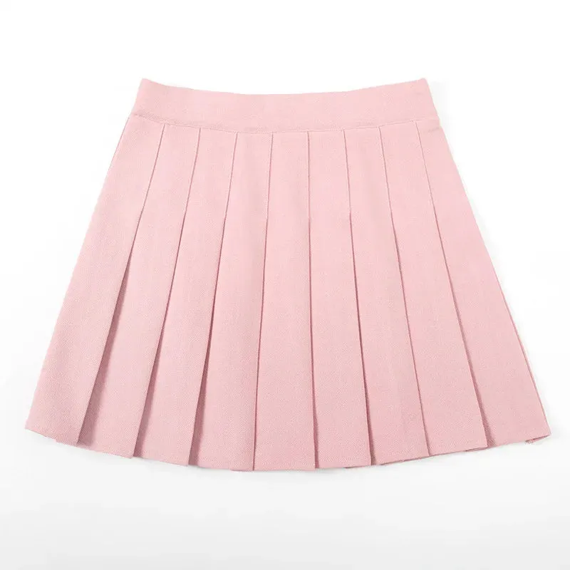 Without Shorts Women Skirts High Waist A-Line Woman Pleated Skirt Summer Fashion Female Mini Harajuku Ladies Short
