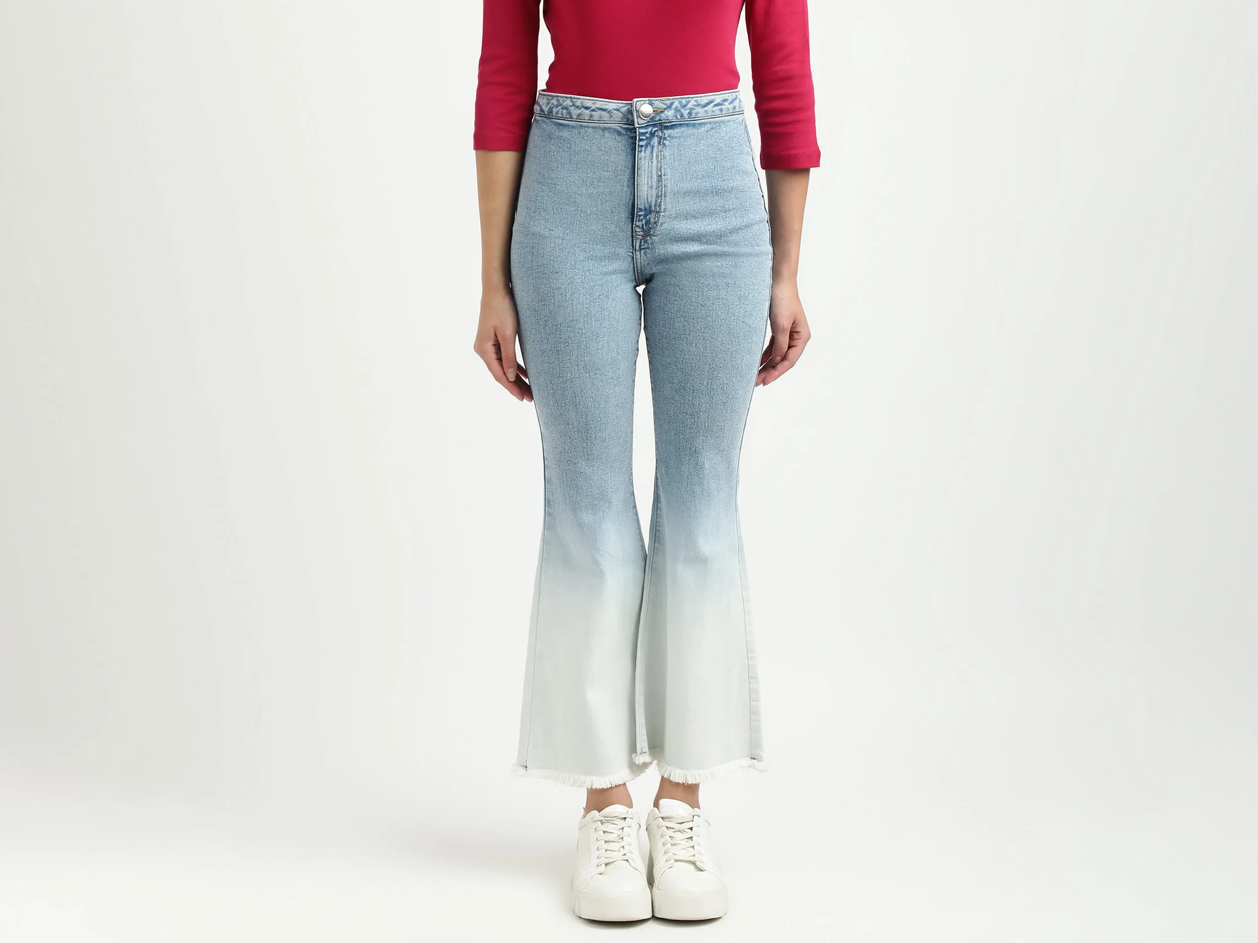 Women Ombre Bootleg Jeans