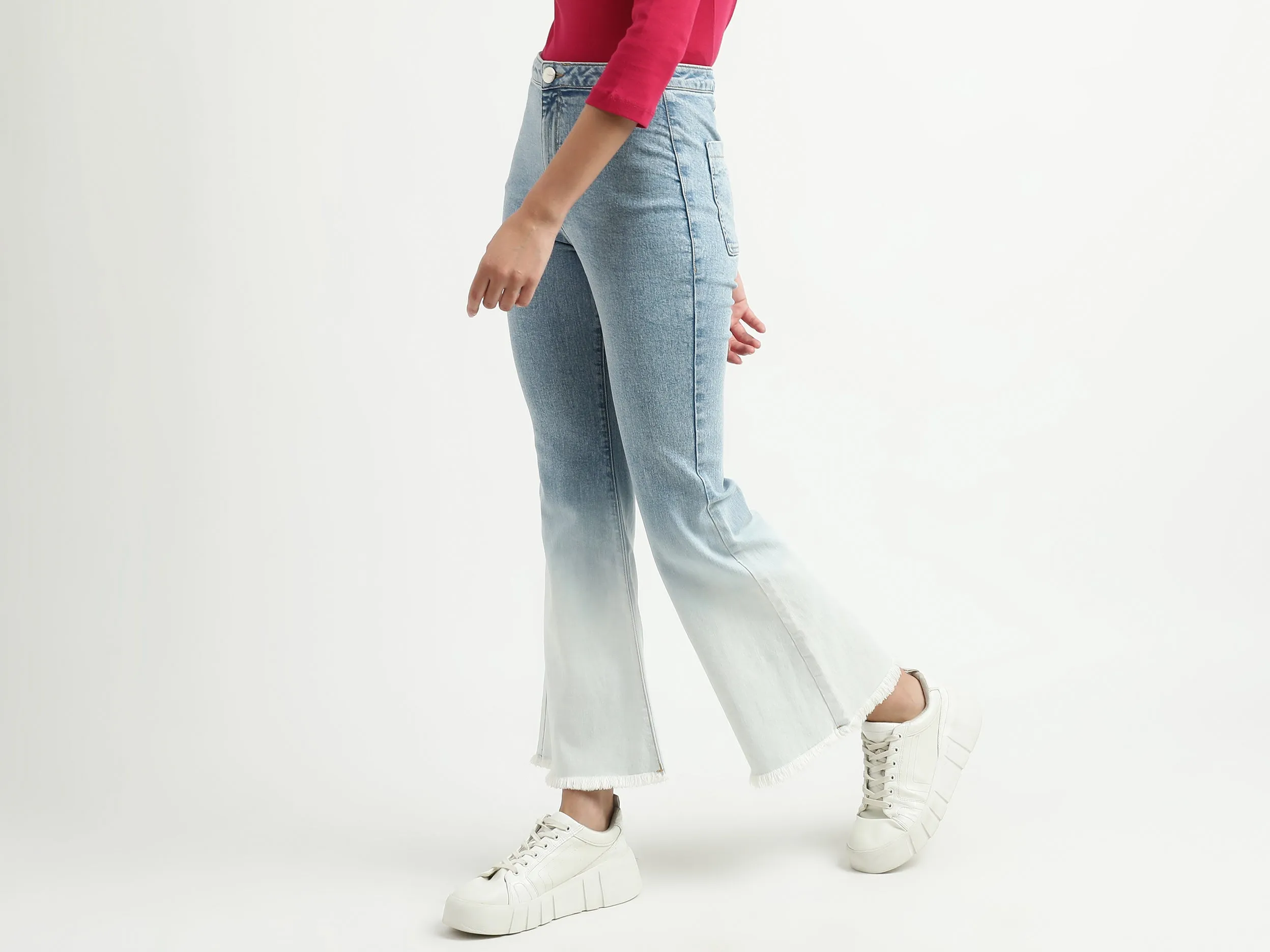 Women Ombre Bootleg Jeans