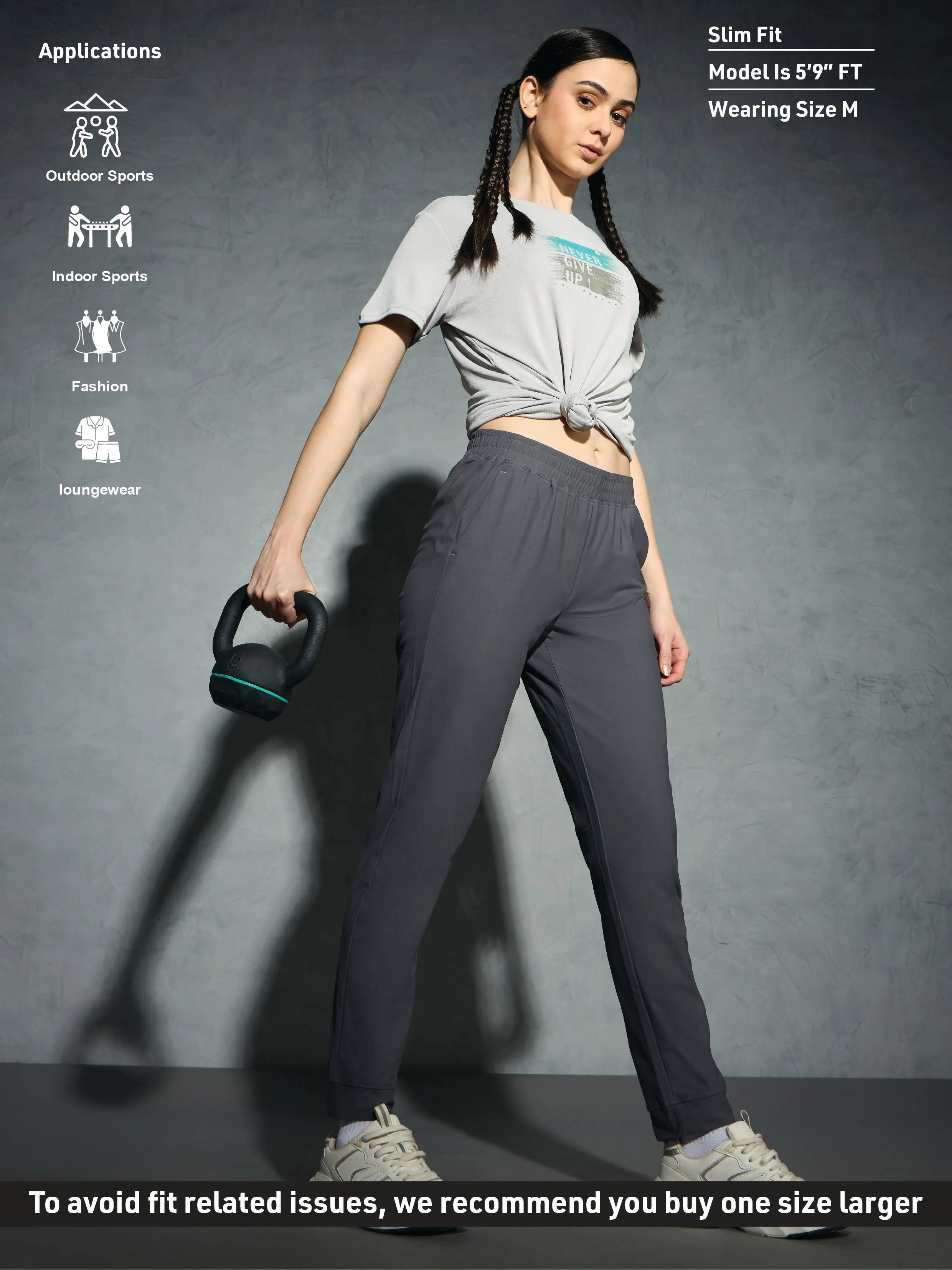 Women Solid Slim Fit Joggers with DURACOOL 