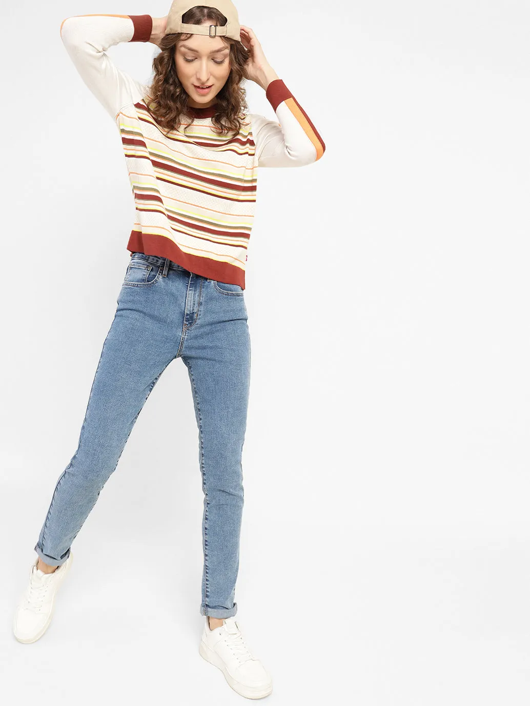 Women's 721 Blue Skinny Fit High Rise Jeans