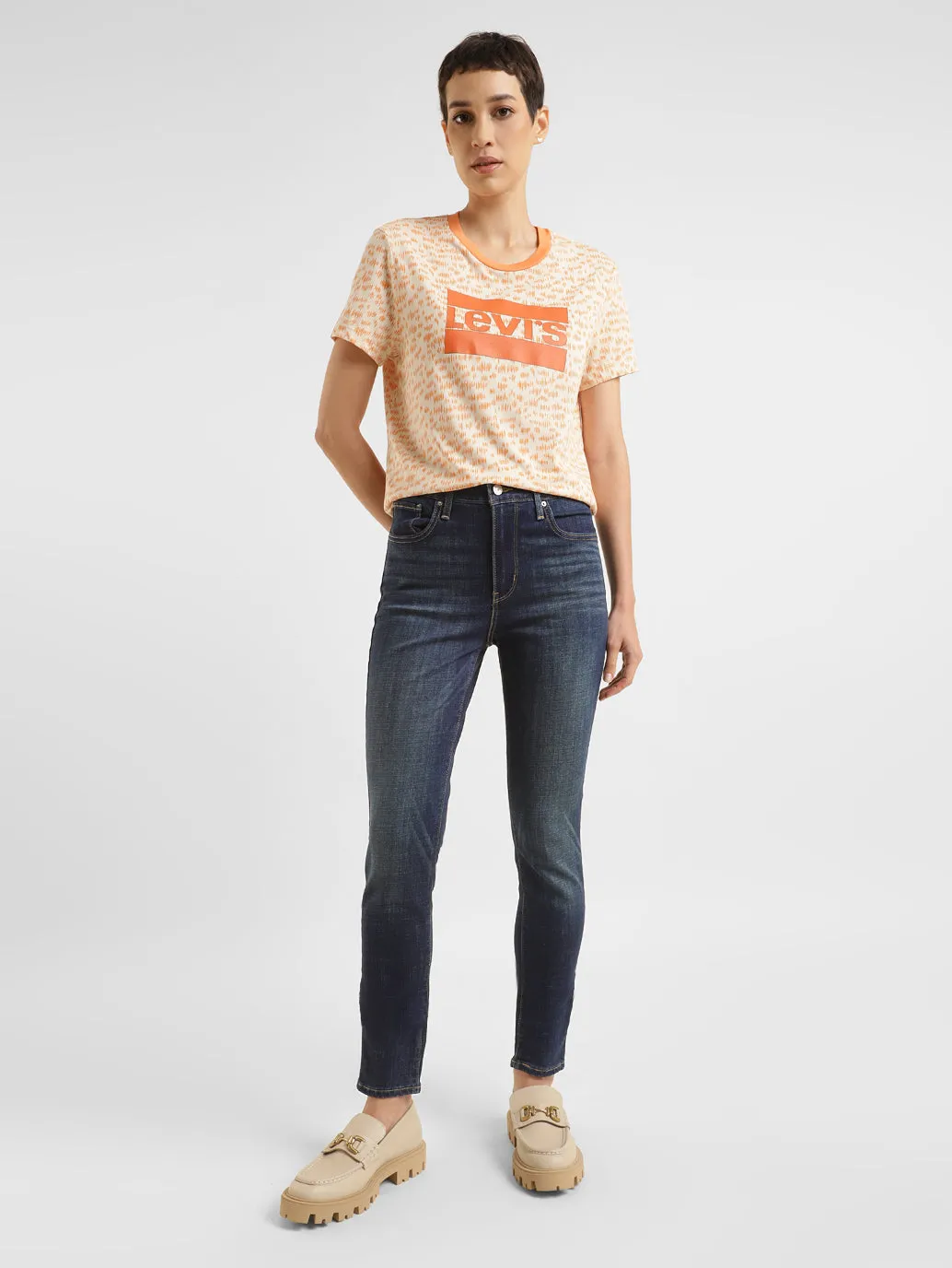 Women's 721 Blue Skinny Fit High Rise Jeans